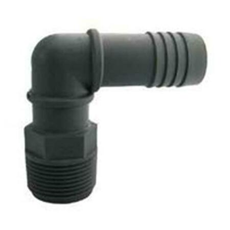 BOSHART INDUSTRIES 1 in. 90 deg Boshart Combination Elbow, Gray - Polyethylene 280990